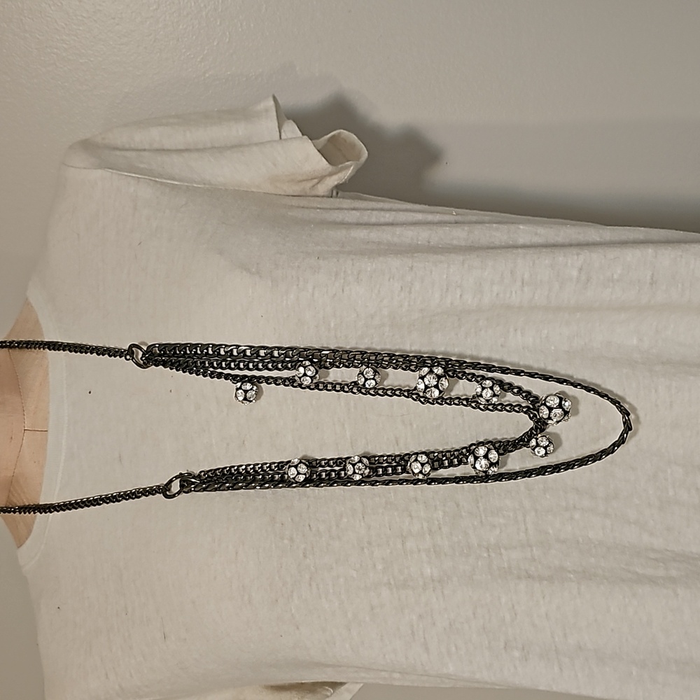 Multi strand chain and sparkle necklace